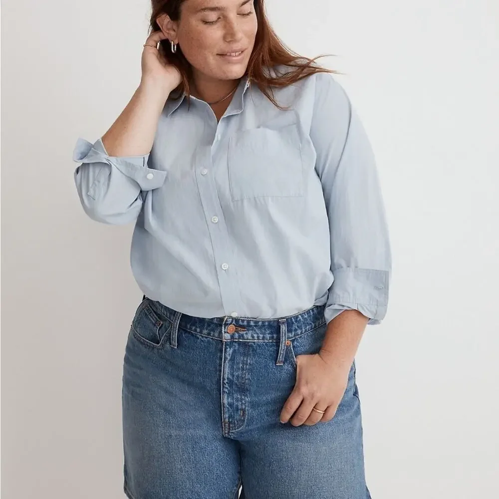 NWT Madewell Mid-Length Denim Shorts Side Slit Edition